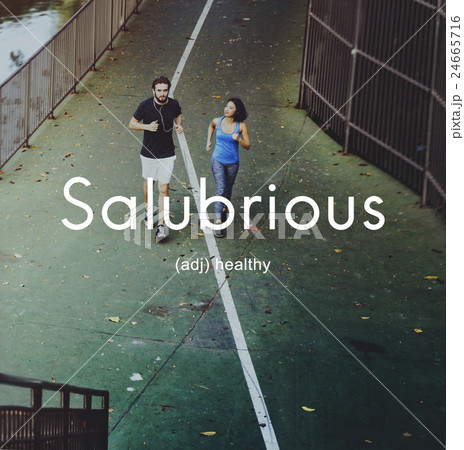 Salubrious Wellness Healthy Fitness Strong Powerful Concept 24665716