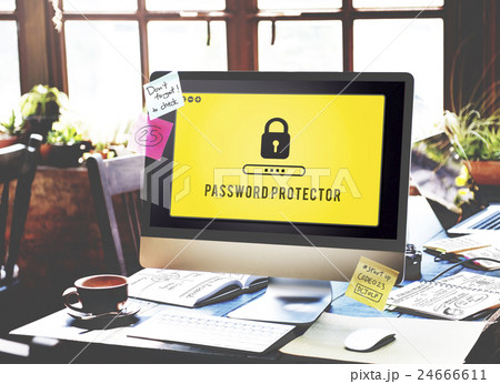 Lock Icon Password Protected Graphic Concept Lock Icon Password Protected Graphic Concept 24666611