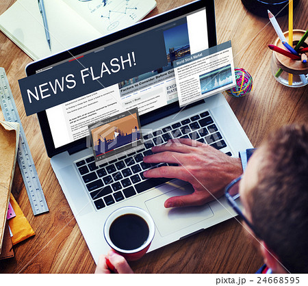 Update Trends Report News Flash Concept 24668595