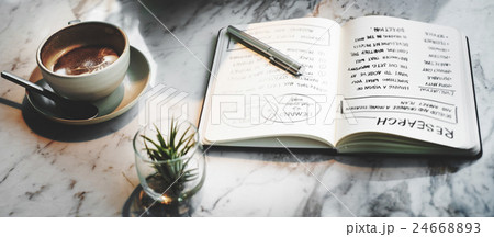 Coffee Shop Break Relaxation Book Planning Working Concept Coffee Shop Break Relaxation Book Planning Working Concept 24668893