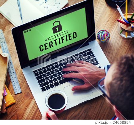 Certified Approved Comfirmation Guarantee Concept 24668894