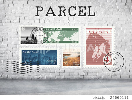 Airmail Mail Postcard Letter Stamp Concept Airmail Mail Postcard Letter Stamp Concept 24669111