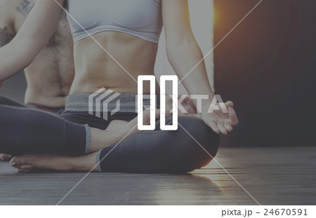 Pause Button Icon Multimedia Stop Break Rest Concept 24670591