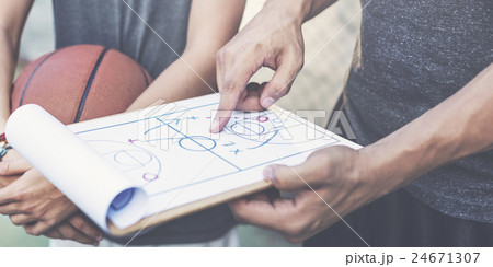 Basketball Player Sport Game Plan Tactics Concept 24671307