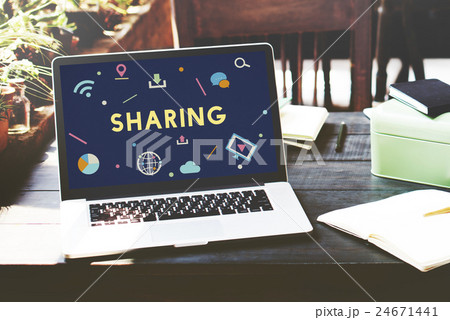 Technology Connection Online Sharing Multimedia Concept Technology Connection Online Sharing Multimedia Concept 24671441
