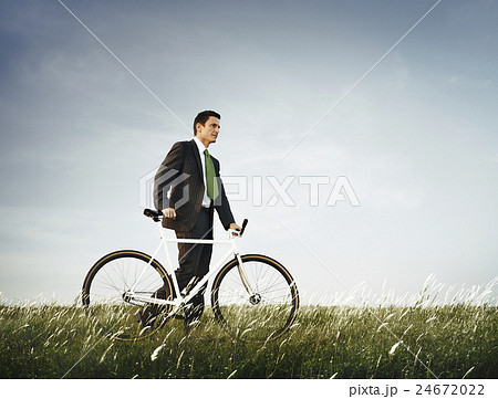 Businessman Green Business Relaxation Outdoors Concept 24672022