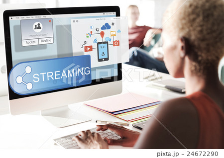 Online Streaming Technology Transfer Wireless Technology Concept 24672290