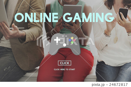 Online Gaming Playing Hobby Internet Strategy Concept 24672817