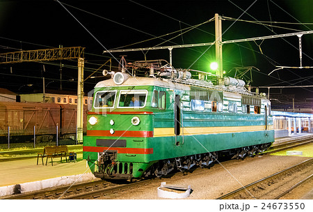 Soviet-made electric locomotive at Samarkand Soviet-made electric locomotive at Samarkand 24673550