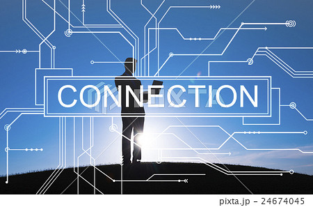 Connection Network Online Social Media Circuit Board Concept 24674045