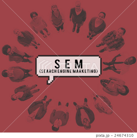 Group of Multiethnic People in a Circle Looking Up 24674310