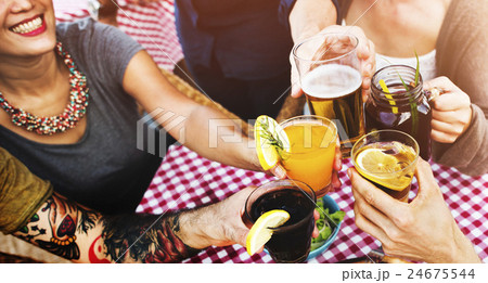 Friends Friendship Eating Drinks Togetherness Concept Friends Friendship Eating Drinks Togetherness Concept 24675544