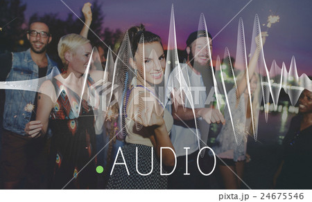 Audio Listening Noise Sound Wave Technology Concept Audio Listening Noise Sound Wave Technology Concept 24675546