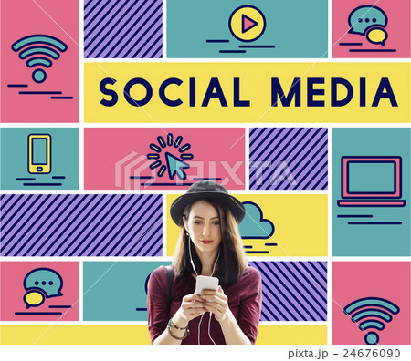 Social Media Technology People Graphic Concept 24676090