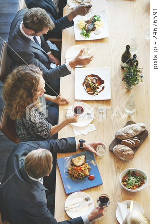 Business People Lunch Celebration Together Corporate Concept Business People Lunch Celebration Together Corporate Concept 24676591