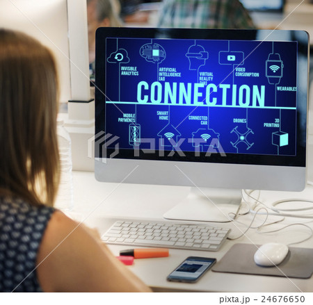 Connection Connected Drones Technology Concept Connection Connected Drones Technology Concept 24676650