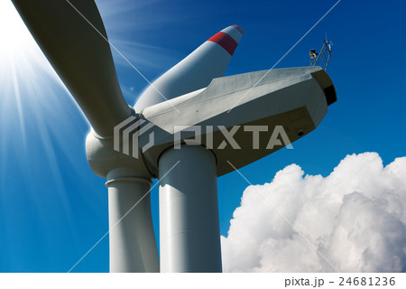 Wind Turbine with Sun Rays 24681236