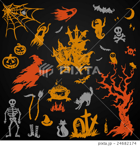 Set Halloween Objects Collection  24682174