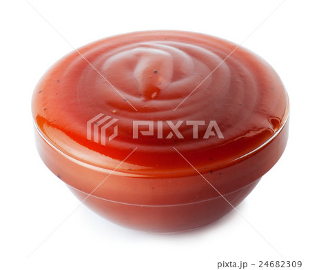 ketchup in the small bowl isolate 24682309