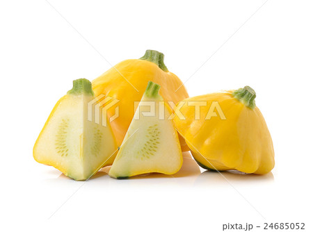 yellow zucchini on white background 24685052