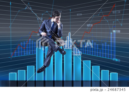 Depressed businessman in despair in crisis concept Depressed businessman in despair in crisis concept 24687345