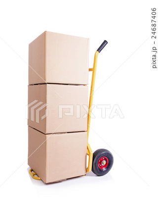 Shipping cart isolated on the white background Shipping cart isolated on the white background 24687406