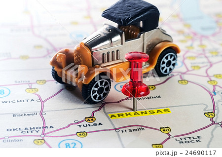 Arkansas  USA map retro car 24690117