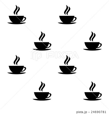 コーヒーカップのシルエットのイラスト素材