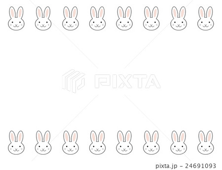 ウサギのキャラクターのフレームのイラスト素材
