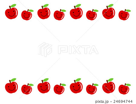りんごのキャラクターのフレームのイラスト素材 24694744 Pixta