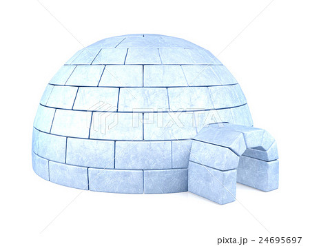 Iced Igloo Isolated On White Backgroundのイラスト素材