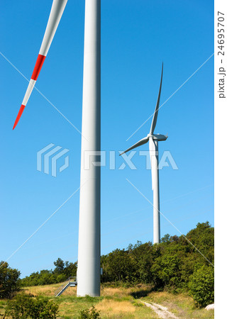 Wind Turbines on a Clear Blue Sky 24695707