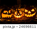 Photo of three pumpkins for Halloween. 24696611