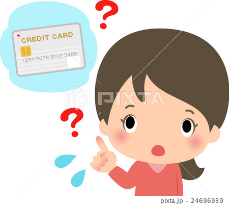 クレジットカードに疑問を持つ若い女性 クレジットカードに疑問を持つ若い女性 24696939