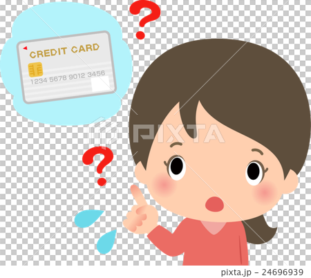 クレジットカードに疑問を持つ若い女性 クレジットカードに疑問を持つ若い女性 24696939