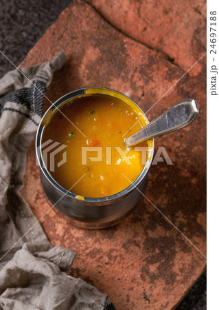 Bowl of carrot soup Bowl of carrot soup 24697188