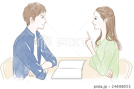 話し合う男性と女性のイラスト素材 24698053 Pixta