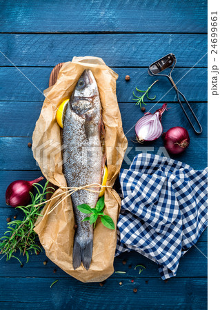 raw seabass fish raw seabass fish 24699661