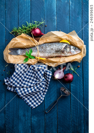 raw seabass fish raw seabass fish 24699665
