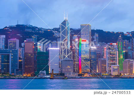 Victoria Harbour view at night in Hong Kong 24700533