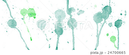 Green watercolor splashes and blots on white 24700665