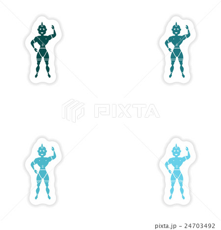 concept stylish paper sticker on white background concept stylish paper sticker on white background 24703492