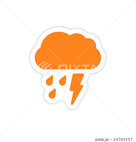 icon sticker realistic design on paper rain cloud 24703557