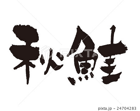 筆文字　秋鮭 24704283