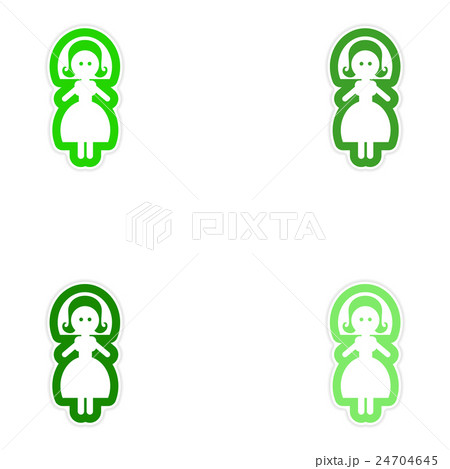Set of paper stickers on white background bride Set of paper stickers on white background bride 24704645