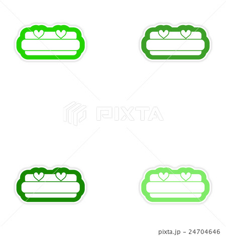 Set of paper stickers on white background bed Set of paper stickers on white background bed 24704646