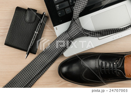 Fashion and business, notebook, shoes and tie 24707003