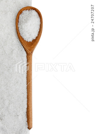 wooden spoon with salt 24707207