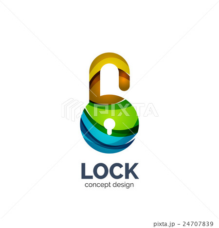 Vector creative abstract lock logo created with Vector creative abstract lock logo created with 24707839