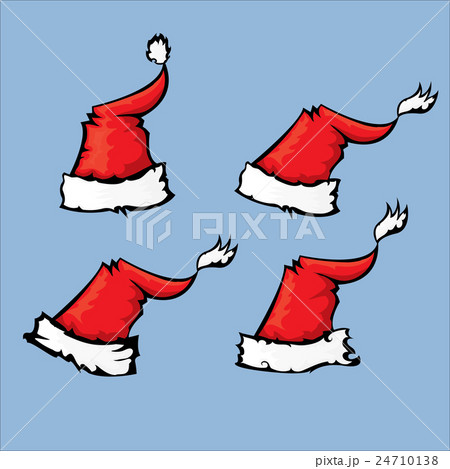 vector cartoon red Santa hat 24710138